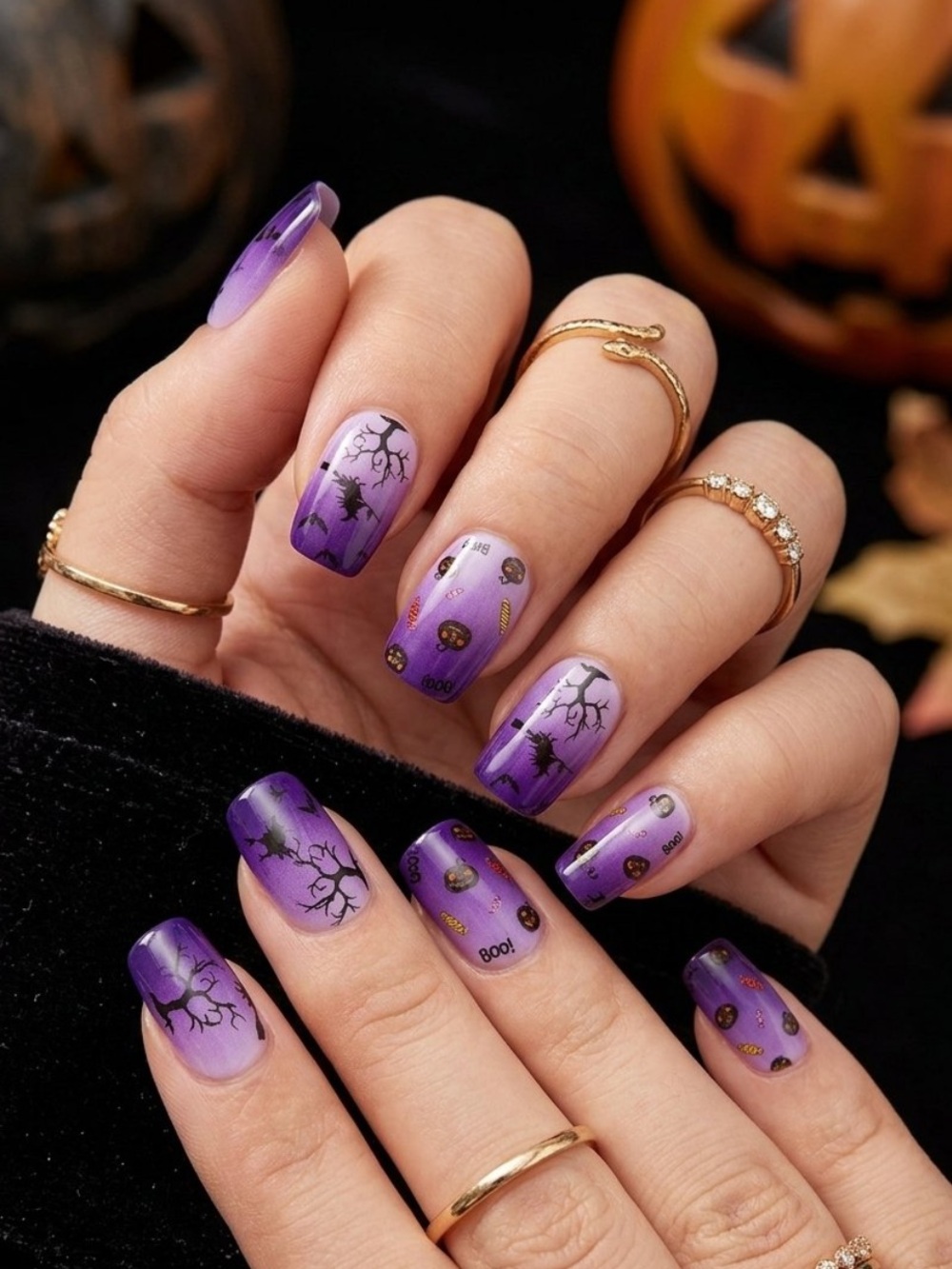 3/$15 🆕 Nail Wraps/Stickers Halloween 🎃 🐈‍⬛-Glow in the Dark